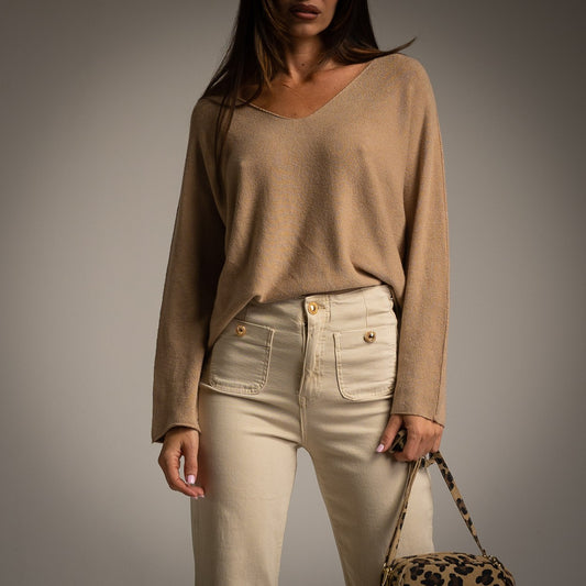 JERSEY CUELLO V TEXTURA SUAVE